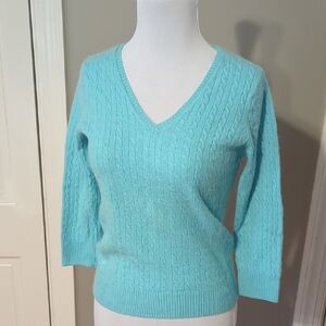 Lilly Pulitzer Turquoise V-Neck Sweater